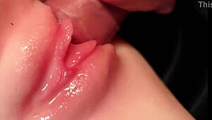 close up virgin tight pussy stretched first time in missionary creampie