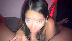 Cheating curvy latina stepsis deepthroats cock smoking cigarette