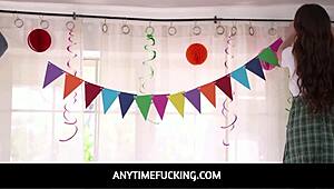 Freeuse Hot Teen Step Sisters Threesome with Stepdad Ignites Birthday Taboo Fire!