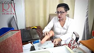 Sexretary Plays with Dildo in Office While Boss Watches Scene 3
