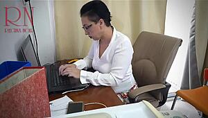 Sexretary Plays with Dildo in Office While Boss Watches Scene 3