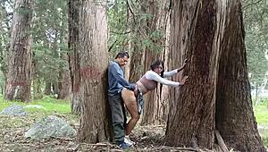 yo old dude rails young college slut in field moaning wet