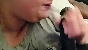 blonde bimbo stepsis trades pussy licks for rent cash close-up interracial.