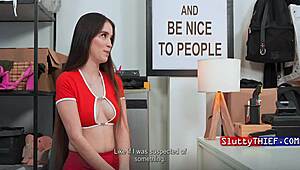 Shoplifting teen caught bending over for slutty officer gift