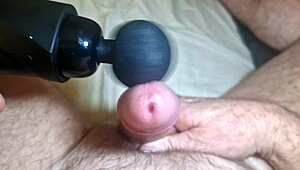body massager vibes muscular guy to massive cum close-up