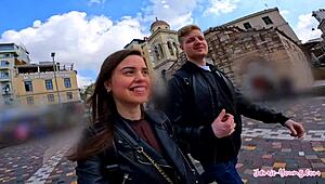 petite horny greek brunette pov shower sex tight pussy big cock bathing