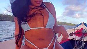 Brazilian Latina Wife Boat Ride in Bikini