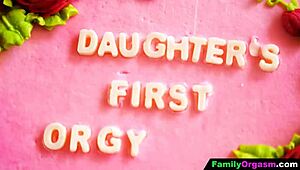 what if her first family orgy at 18 involved father-in-law milf wife and gangbang holiday voyeur fun?