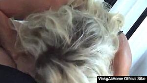 vicky vette strokes and rides big cock to squirting orgasm bliss