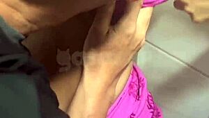 dude this married latina gives up her ass to alpha male in restaurant bathroom while cuck films closeup