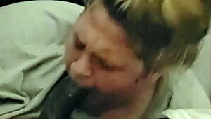 blonde bimbo stepsis trades pussy licks for rent cash close-up interracial.