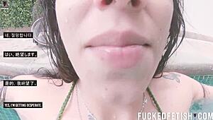 Skinny latina submits underwater to helen star's vibrator oral pool domination