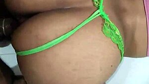 my slutty latina girlfriend's big ass fucked hard panty pulled aside