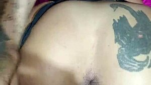 Crazy tattooed mature wife licks ass kisses cute homemade couple style