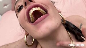 Putalocura's teen Briseida Myers BDSM group fingering blowjob orgy