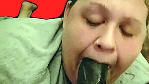 blonde bimbo stepsis trades pussy licks for rent cash close-up interracial.