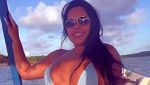 Brazilian Latina Wife Boat Ride in Bikini