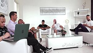 Milf Masseuse Oiled Gangbang Double Vaginal Anal in Garage Domination