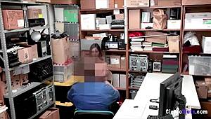 Petite Horny 18+ Shop Slut Caught Stealing Gets Hardcore Fucked Bent Over by Angry Shop Staff