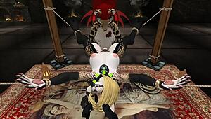 demon hunter shemale fucks furry monster with blowjob action