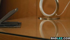 Vanna Bardot Strapon Pounds Karlee Grey's Hairy Pussy in Lesbian Frenzy!