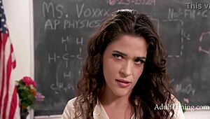 i destroy curly student victoria voxxx's ass with kai jaxon's hardcore thrusts