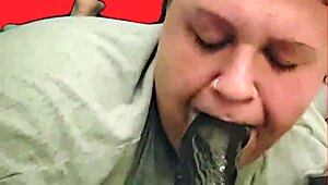 blonde bimbo stepsis trades pussy licks for rent cash close-up interracial.