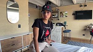 in this rough casting i deepthroat his monster cock then ride cowgirl with my big tits bouncing