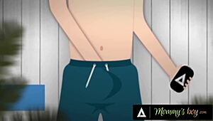 Raw Mommy's Boy Catches Roommate Fingering Then Joins Mutual Masturbation Session