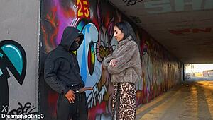 damn dominicano pounds italiana pussy under barcelona bridge in streets!