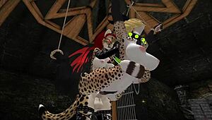 demon hunter shemale fucks furry monster with blowjob action