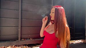 artemisia love smokes hot solo outdoor showing big tits sexy long hair