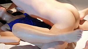 blue lingerie beauty lets me grope her tits before creampie fuck