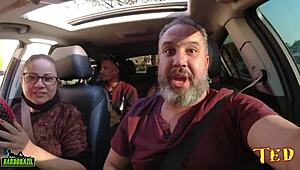 Victoria dias and rob carvalho mess around on street to shoot