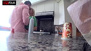 Stepsis Craves Stepbro's Monster Cock After Thanksgiving, Begs For Bent Over Doggystyle Fuck