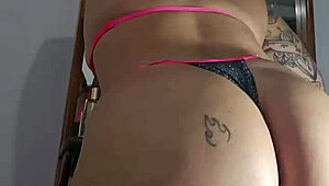 My swollen pussy stretches bikini way too tight now