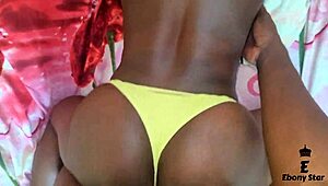 Wife's Ebony Friend Rides for Morning Creampie