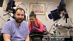 raya nguyen in latex gloves sucks cock moans as doctor fingers her petite pussy in hospital pov