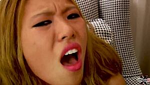Maxine X Makes Korean Mimi Cum Hard In Sexy Lesbian Domination