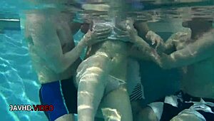 i tease with my big tits before giving suzuna komiya's hot pool blowjob