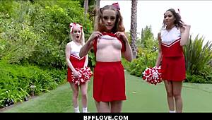 these petite teen cheerleaders compete riding coach cock pov orgy for captain spot?