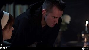 russian redhead nun sata jones drilled in freeze time blasphemy