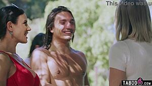 Teen Exchange Student Lilly Bell with Crazy Stepfamily Squirting Lick Fest