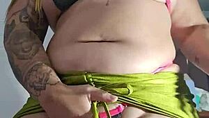 My swollen pussy stretches bikini way too tight now