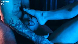 perfect footjob gets this foot guy stroking his cock hard 👣💦😍