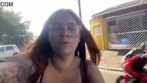 Biking Without Panties Leaves Sweaty Pussy Dripping for Exhibitionist Flash