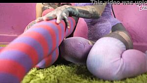 tattooed goth girls strap on fuck with dripping wet pussies