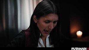 sexy latina casts spell on futa witch girlfriend's big cock