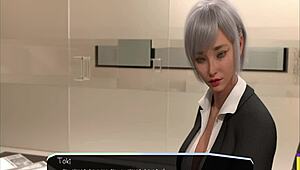 shh, her secret big tits bounce while sucking cock in this voyeur game playthrough part 2