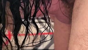 my best friend's curvy arab wife takes my monster cock anal creampie in shower wet pussy